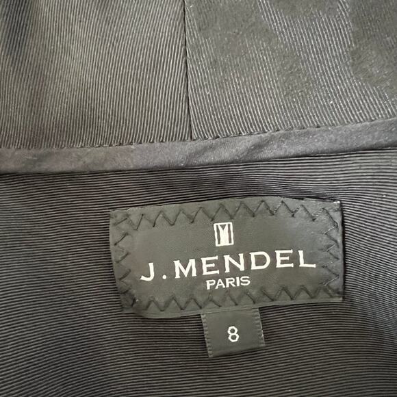 J. Mendel 2015 FW Sequin Stripe Silk-Lined Blazer Jacket Black Size 8 - Picture 8 of 11